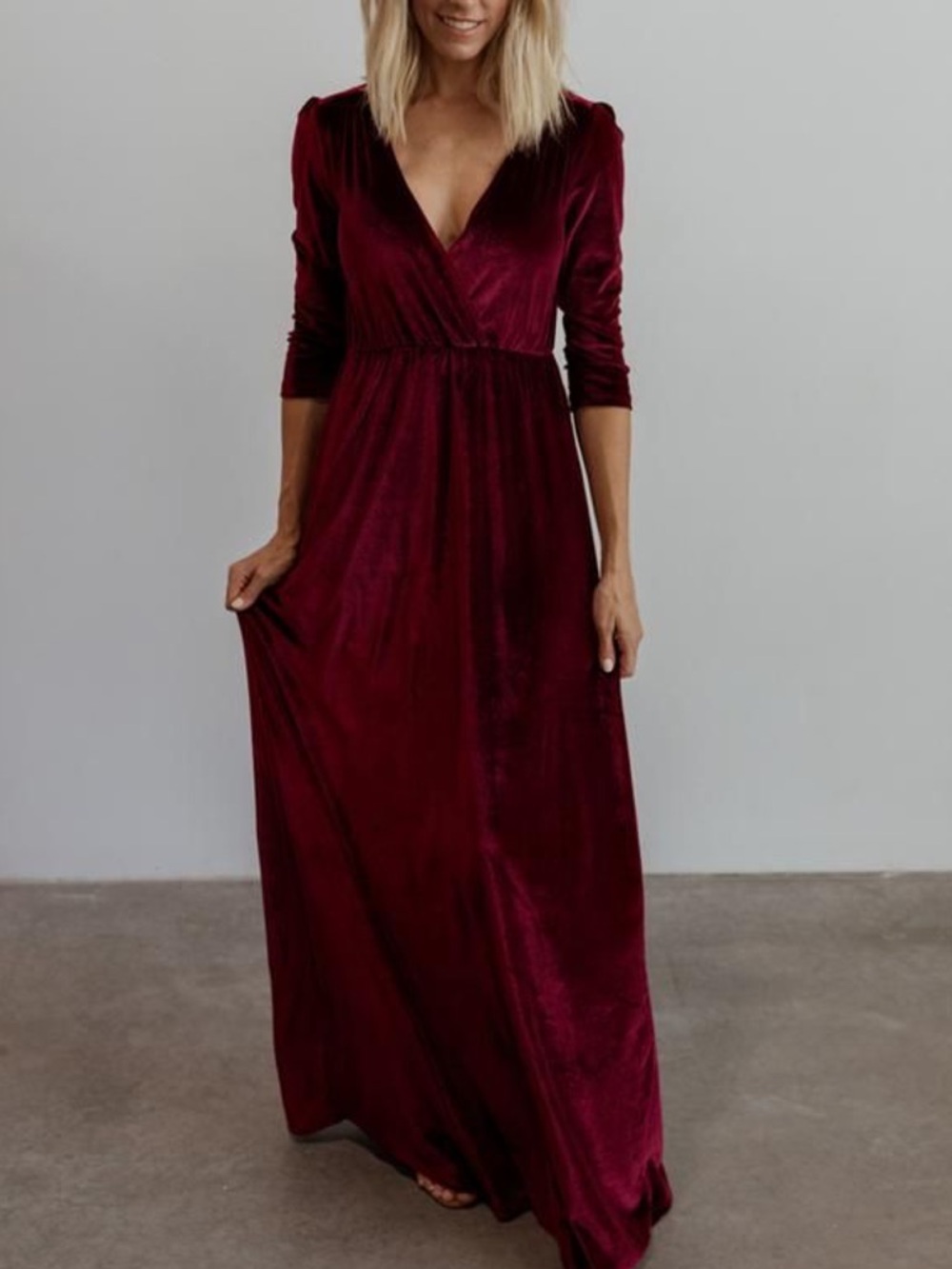 Baltic Born Sophia Velvet Maroon Long Sleeve Maxi Dress NEW WITH TAGS SIZE XL